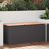vidaXL Vrtna klop Črna 100 x 40 x 43 cm Jeklo Cene