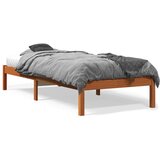 vidaXL Posteljni okvir medeno rjav 90x190 cm trdna borovina Cene