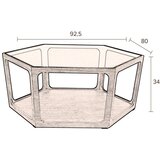 Dutchbone Klubska mizica s stekleno mizno ploščo v temni naravni barvi 80x92,5 cm Sita – | Shoptok.si