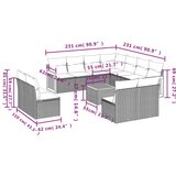 vidaXL 12-dijelni set vrtnih sofa od poliratana s jastucima bež | shoptok.hr