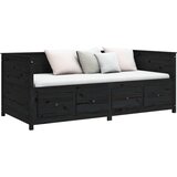  Dnevni ležaj crni 90 x 190 cm od masivne borovine | shoptok.hr