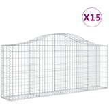  Lučne gabionske košare 15 kom 200x30x80/100cm pocinčano željezo | shoptok.hr
