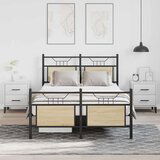 vidaXL Posteljni okvir brez vzmetnice hrast 120x190 cm inženirski les | Shoptok.si