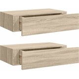  Zidne police s ladicom 2 kom boja hrasta 40 x 23,5 x 10 cm MDF | shoptok.hr