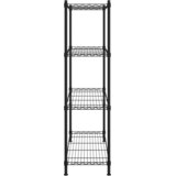 Police za pohranu s 4 razine 90 x 35 x 137 cm crne 200 kg | shoptok.hr