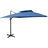 vidaXL vrtni senčnik z dvojno streho 300x300 cm sinje moder | Shoptok.si