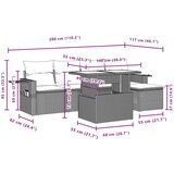 vidaXL 6-dijelni set vrtnih sofa s jastucima crni od poliratana | shoptok.hr