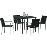  Vrtni set za objed 5 pcs Crna i Siva PE ratan | Eponuda.ba
