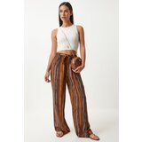  Women's Brown Patterned Flowing Viscose Palazzo Trousers cene