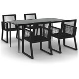  5-dijelni vrtni blagovaonski set od PVC ratana crni | shoptok.hr