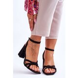 Kesi Classic suede heel sandals Bernett black Cene