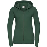 RUSSELL Green women's hoodie with Authentic zipper