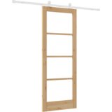 vidaXL drsna vrata s kompletom strojne opreme 'orkdal'trden les in steklo, notranja vrata s steklom 'ORKDAL'78x202x4 cm trden bor | Shoptok.si