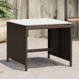  Vrtni taburei s jastucima 4 kom smeđi 41x41x36 cm od poliratana Cijene