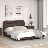  Posteljni okvir z vzglavjem rjav 140x200 cm umetno usnje, (21081974) | Shoptok.si