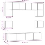  Komplet TV omaric 8-delni siv sonoma konstruiran les, (20734750) | Shoptok.si