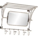  Stalak za prtljagu s vješalicama i zidnim ogledalom aluminijski | shoptok.hr