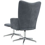  Stol za sproščanje s stolčkom temno siv žamet, (20957458) | Shoptok.si