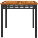  Vrtni stol crni 80 x 80 x 75 cm od poliratana i drva bagrema | shoptok.hr