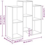 Strani šal Siva Sonoma 90 x 30 x 90 cm, (5000217848) | Shoptok.si