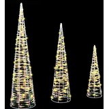  Božićno drvce 3 pcs Topla bijela 20 x 20 x 80 cm PET | shoptok.hr