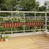 Maison Chic Stensko korito - cvetlična korita - Cvetlični Lonec 2 kosa podloga iz kokosa 76x21x16 cm jeklo, (21790252) | Shoptok.si