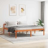  Krevetna konstrukcija s uzglavljem Vosak smeđa 200 x 200 cm | shoptok.hr