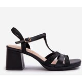 EVENTO Women's Black Faux Leather High Heel Sandals Lyana | Shoptok.si