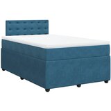 vidaXL Box spring postelja z vzmetnico modra 120x200 cm žamet, (21321239) | Shoptok.si