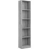 Maison Chic Knjižna omara - Knjižni regal 5-nadstropna siva sonoma 40x24x175 cm inžen. les, (21725243) Cene