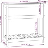  Sadilica s policom siva 82,5x34,5x81 cm od masivne borovine | Eponuda.com