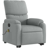 vidaXL Električni masažni naslonjač na podizanje tkanina svjetlosivi | shoptok.hr