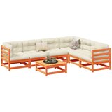 vidaXL 7-dijelni set vrtnih sofa voštano smeđi od masivne borovine | shoptok.hr