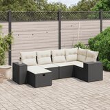  6-dijelni set vrtnih sofa s jastucima crni od poliratana Crna 83 x 62 x 69 cm | shoptok.hr