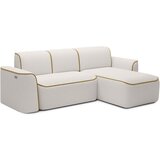 ELTAP Rumena/kremno bela kotna sedežna garnitura iz tkanine bouclé (desni kot/z ležalnikom) Ume – | Shoptok.si