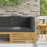 Vanjski kutni kauč Čvrsto drvo akacije Bijela - bijela i antracit kutna sofa | shoptok.hr