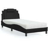 The Living Store Postelja z vzmetnico črna 80x200 cm umetno usnje - Postelja, (21609179) | Shoptok.si