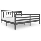 Furnova Posteljni okvir siv iz trdnega lesa 200x200 cm, (21935353) | Shoptok.si