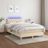  Krevet box spring s madracem LED krem 120 x 200 cm od tkanine | shoptok.hr