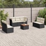  8-dijelni set vrtnih sofa od poliratana s jastucima crni | shoptok.hr