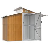  Vrtno spremište smeđe 270 x 130 x 208,5 cm od pocinčanog čelika | shoptok.hr