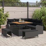 vidaXL 8-dijelni set vrtnih sofa s jastučićima Crni poli ratan, dvosed s pohranom i jastučićima Crni poli ratan, 3-dijelni set vrtnih jela s jastučićima Crni poli ratan | shoptok.hr
