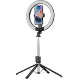 Selfie Ring Aura Blavec LED obroč 25 cm + stativ + daljinski upravljalnik – 230 cm (RLP55-TRB23) črn | Shoptok.si