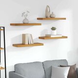  Stenska polica 4 pcs Rjava 60 x 23 x 4 cm Konstruiran les, (5000200576) | Shoptok.si