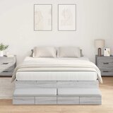  Krevet s ladicama Siva Sonoma 150 cm Konstruirano drvo | shoptok.hr
