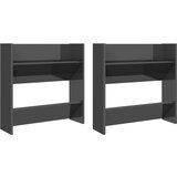 vidaXL zidni ormarići za cipele 2 kom sjajni sivi 60x18x60 cm iverica | shoptok.hr