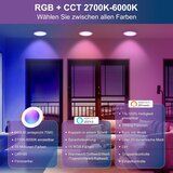 DUSKTEC 68-85mm 4KOS rgb vgradne pametne led točkovne luči z alexa podporo - 7 w, 2700–6000 k odprta embalaža | Shoptok.si