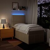  Krevet s oprugama i madracem krem 100 x 200 cm od tkanine | shoptok.hr