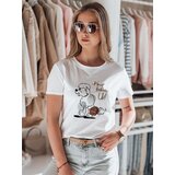 DStreet T-shirt damski z pudlem LUMIFITU biały | shoptok.hr