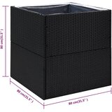  Vrtna sadilica crna 80 x 80 x 80 cm od poliratana | shoptok.hr